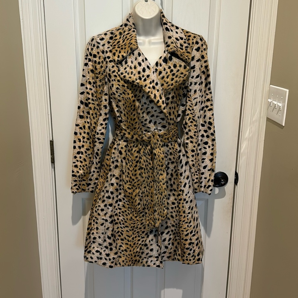 Beautiful Faux Leopard TRINA TURK Overcoat